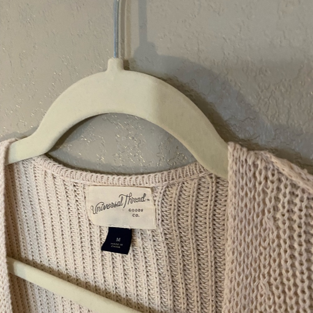 Universal Thread Cream Open-Front Knit Cardigan - Picture 3 of 7